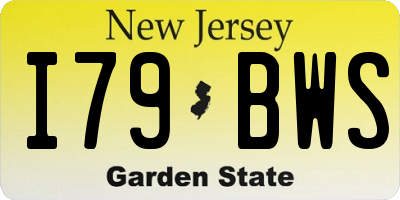NJ license plate I79BWS