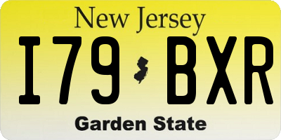 NJ license plate I79BXR