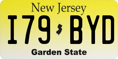 NJ license plate I79BYD