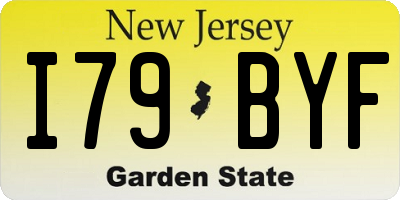 NJ license plate I79BYF