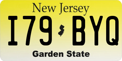 NJ license plate I79BYQ