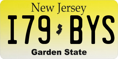 NJ license plate I79BYS