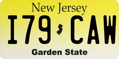 NJ license plate I79CAW