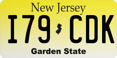 NJ license plate I79CDK