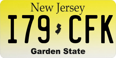 NJ license plate I79CFK