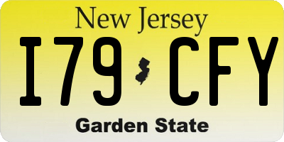 NJ license plate I79CFY