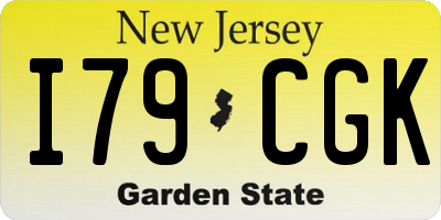 NJ license plate I79CGK