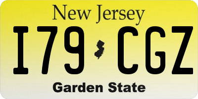 NJ license plate I79CGZ