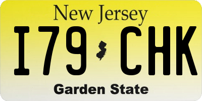 NJ license plate I79CHK