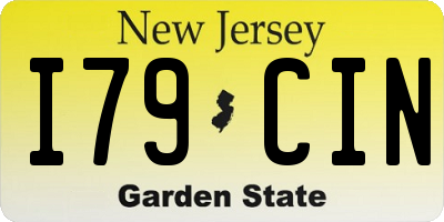 NJ license plate I79CIN