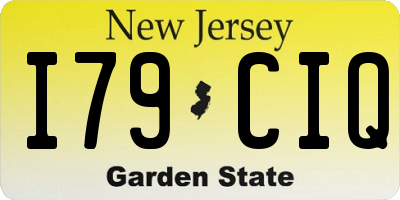 NJ license plate I79CIQ