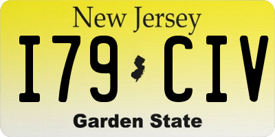 NJ license plate I79CIV