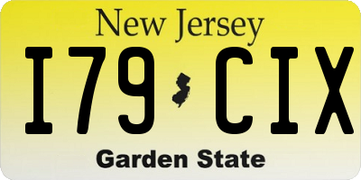 NJ license plate I79CIX
