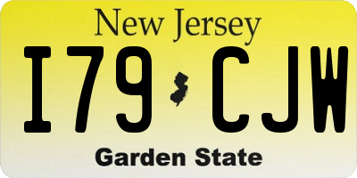 NJ license plate I79CJW