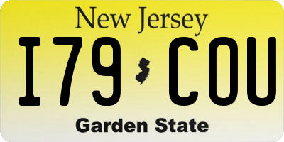 NJ license plate I79COU