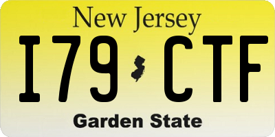 NJ license plate I79CTF