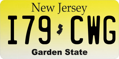 NJ license plate I79CWG