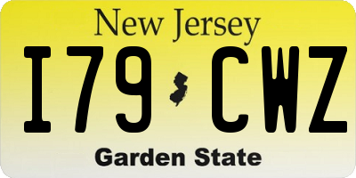 NJ license plate I79CWZ