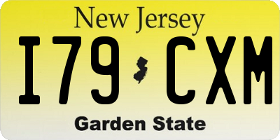 NJ license plate I79CXM