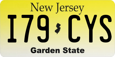 NJ license plate I79CYS