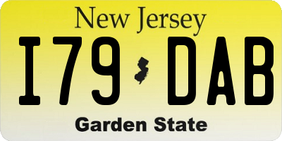 NJ license plate I79DAB