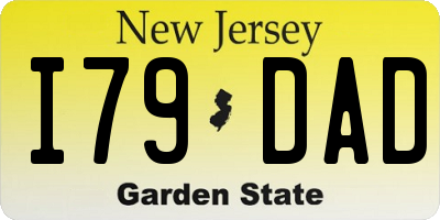 NJ license plate I79DAD