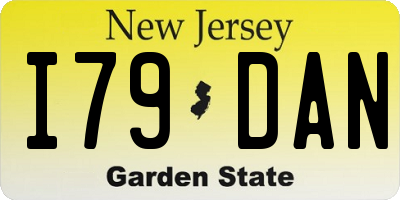 NJ license plate I79DAN