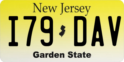 NJ license plate I79DAV