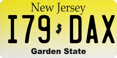 NJ license plate I79DAX