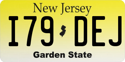 NJ license plate I79DEJ