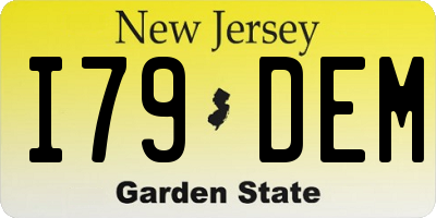 NJ license plate I79DEM