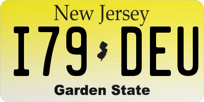 NJ license plate I79DEU