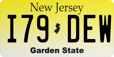 NJ license plate I79DEW