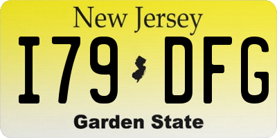 NJ license plate I79DFG