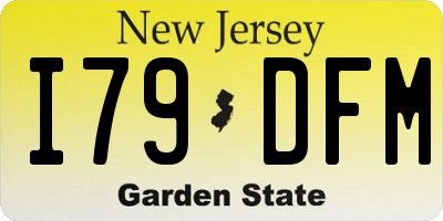 NJ license plate I79DFM