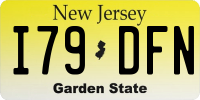 NJ license plate I79DFN