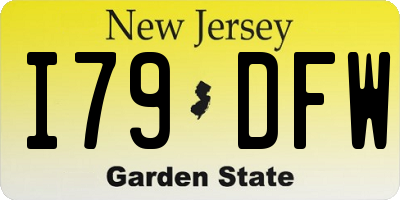 NJ license plate I79DFW