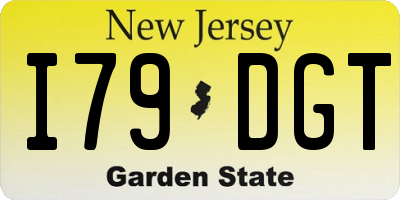 NJ license plate I79DGT