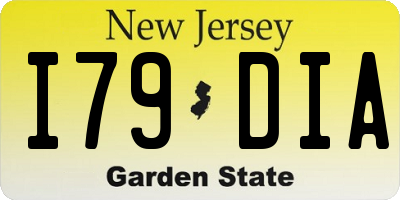 NJ license plate I79DIA