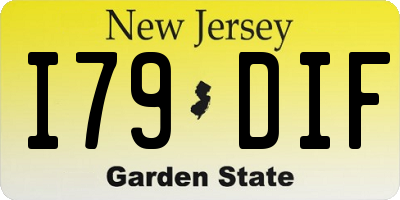 NJ license plate I79DIF