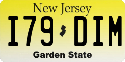 NJ license plate I79DIM