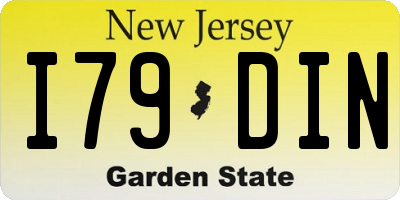 NJ license plate I79DIN