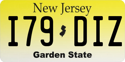 NJ license plate I79DIZ