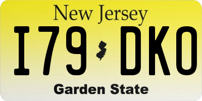 NJ license plate I79DKO