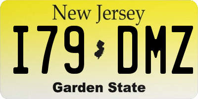 NJ license plate I79DMZ