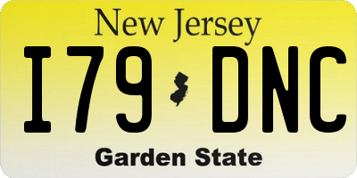 NJ license plate I79DNC