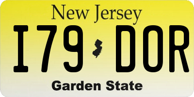 NJ license plate I79DOR