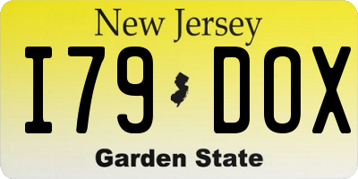 NJ license plate I79DOX