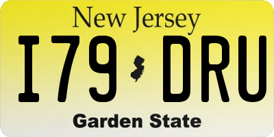 NJ license plate I79DRU