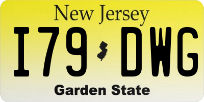 NJ license plate I79DWG